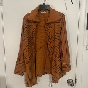 Soft Surroundings Multicolor Striped big collar Jacket